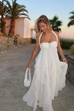 White Chiffon Ruffle Homecoming Dresses Sexy Party Dress, HZ0307