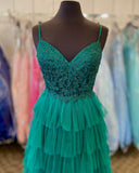 Straps Black Lace and Tulle Ruffles Party HZ0307