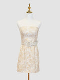 Strapless Floral Sheath Homecoming Dress Short Prom Party HZ0307