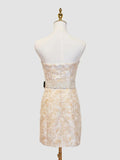 Strapless Floral Sheath Homecoming Dress Short Prom Party HZ0307