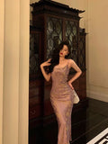 Classy Sheath Spaghetti Straps Lilac Prom Dresses Birthday Outfits Evening Gown , HZ0307