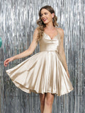 Cute Halter A-Line Homecoming Dress Mini Party Gown, HZ0307