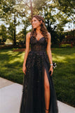 Straps Navy Blue Lace Appliques A-line Formal HZ0307