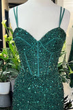 Dark Green Sequin Mermaid Corset Evening HZ0307