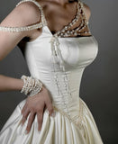 Ivory Pearl Satin Homecoming Dress - A-Line Mini Prom Bridal HZ0307
