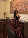 Gorgeous Mermaid Spaghetti Straps Pink Black Date Night Dress Prom Dresses Birthday Outfits, HZ0307