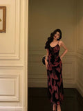 Gorgeous Mermaid Spaghetti Straps Pink Black Date Night Dress Prom Dresses Birthday Outfits, HZ0307