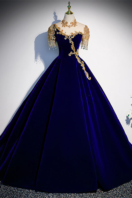 Gorgeous Dark Green A-line Long Formal Gown with Gold High HZ0307