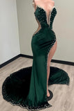 Emerald Green Mermaid Prom Dress - Long Formal Gown with HZ0307