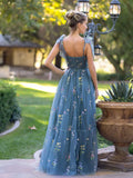 Charming Embroidery Floral Prom Dress Sweetheart Tulle Party HZ0307