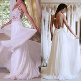 Lovely Open Back White Tulle Wedding Dresses Floor Length Bridal HZ0307