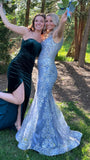 Luxury Mermaid Applique Long Formal Prom Dresses, HZ0307