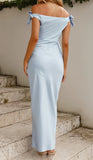 Off The Shoulder Mermaid Satin Long Bridesmaid Dresses, HZ0307