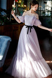 Off the Shoulder Red Long Formal HZ0307