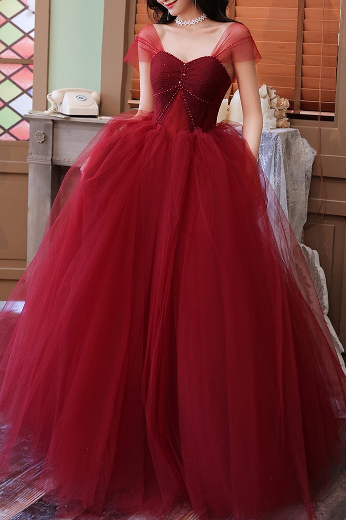 Peach Ball Gown with Off the Shoulder HZ0307