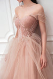 Peach Ball Gown with Off the Shoulder HZ0307