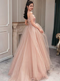 Peach Ball Gown with Off the Shoulder HZ0307