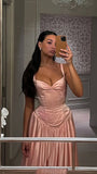 Pink Appliques Evening Dresses, A-Line Satin Prom HZ0307