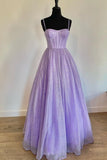 Princess Lilac Straps A-line Long Prom HZ0307