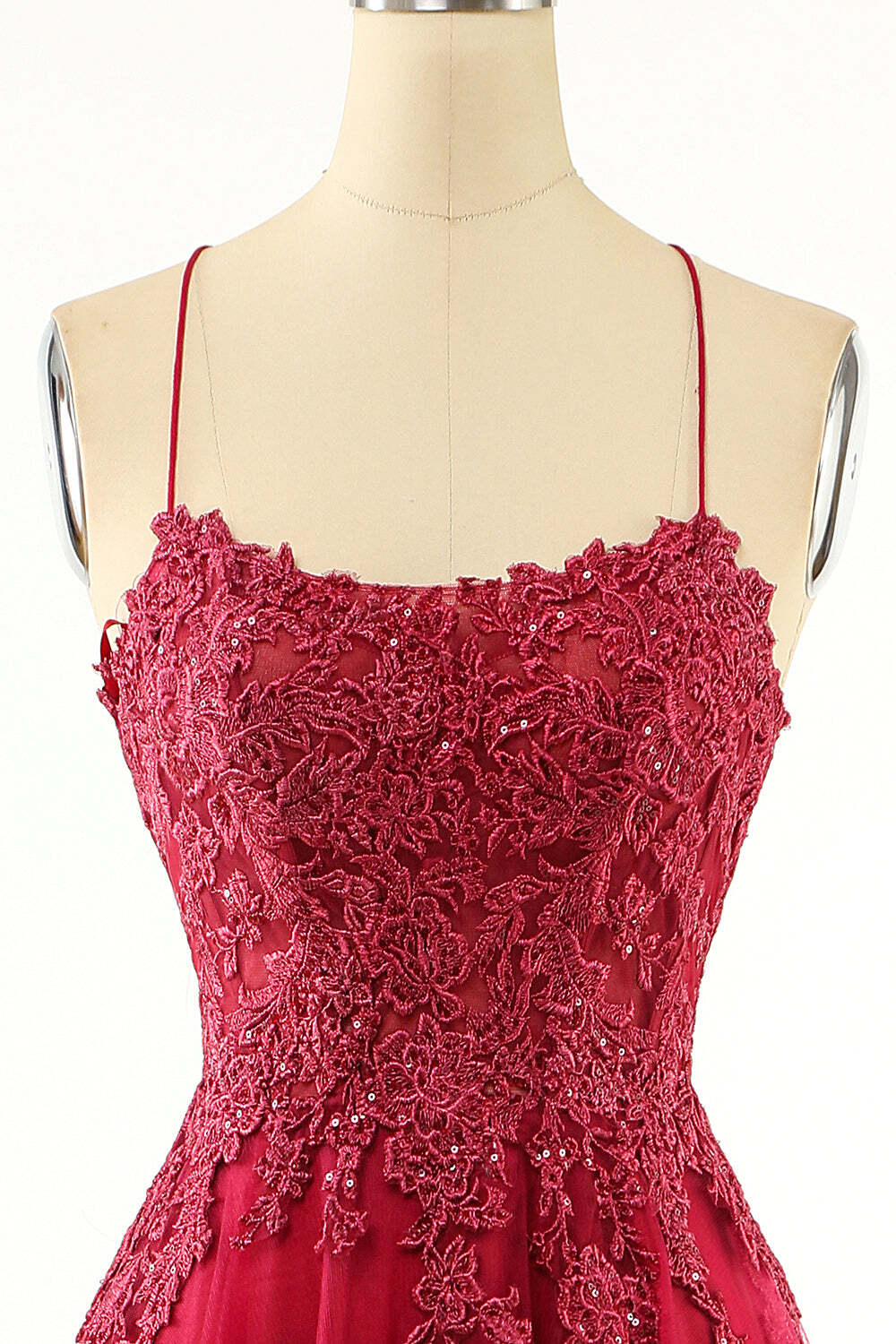 Princess Wine Red A-line Appliques Long Prom HZ0307