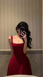 Red Chiffon A-line Prom Dresses Ankle Length Evening Formal Dress Birthday Party HZ0307