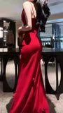 Red Mermaid Prom Dresses Spaghetti Straps Evening Party HZ0307