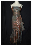 Retro Mermaid Spaghetti Straps Satin Long Party Dress Prom Dresses, HZ0307