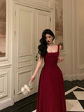 Sexy A Line Straps Red Ankle Length Prom Dresses Birthday HZ0307