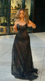 Sexy Black Mermaid Prom Dress, Bodycon Split Evening Formal HZ0307