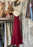 Sexy Mermaid Spaghetti Straps Red Lace Prom Dresses Long Party Dress, HZ0307