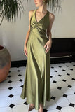 Simple Prom Dresses Cross Back Evening Party Dress Sleeveless Formal HZ0307