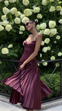 Spaghetti Straps A-line Maroon Party HZ0307