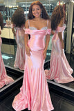 Spaghetti Straps Pink Bodycon Long Prom HZ0307