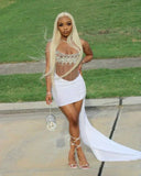 Sparkle Black Girls Strapless Beaded See Through Homecoming Dresses, HZ0307