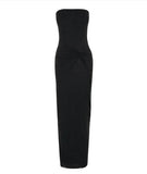 Strapless Black Tight Prom Dress Ankle Length Party HZ0307