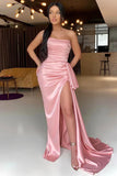 Strapless Pink Bodycon Prom Dresses With Sexy HZ0307