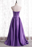 Strapless A-line Purple Long Party HZ0307