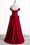 Strapless Red Satin Long Formal Dress with HZ0307