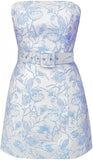 Summer Floral Homecoming Dresses Lace Up Back Short Prom Dress, HZ0307