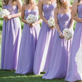 Sweetheart Lilac Chiffon Prom Dress, Sleeveless Bridesmaid HZ0307