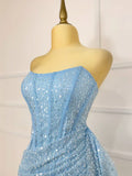 Glitter Strapless Bodycon Homecoming Dresses Pleated Cocktail Dress, HZ0307