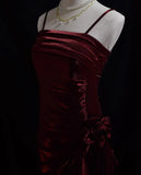 Vintage Spaghetti Straps Party Dress, High Low Evening Prom HZ0307