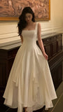 Vintage Ivory Chiffon Prom Dress - Classic Evening HZ0307