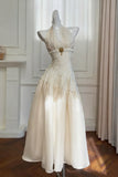 Vintage Ivory Floral Print Homecoming Dresses 2000'S Party Dress For HZ0307