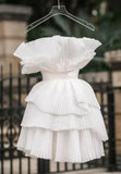 White Pleated Homecoming Dresses Sleeveless Wedding Reception Dress, HZ0307