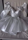 White Sweetheart Homecoming Dresses A-line Satin Sparkle Party Dress HZ0307
