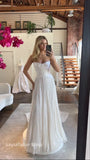 White Pleated Chiffon Long Wedding HZ0307