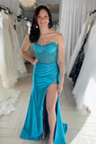 Burgundy Beaded Sweetheart Mermaid Long Formal HZ0307