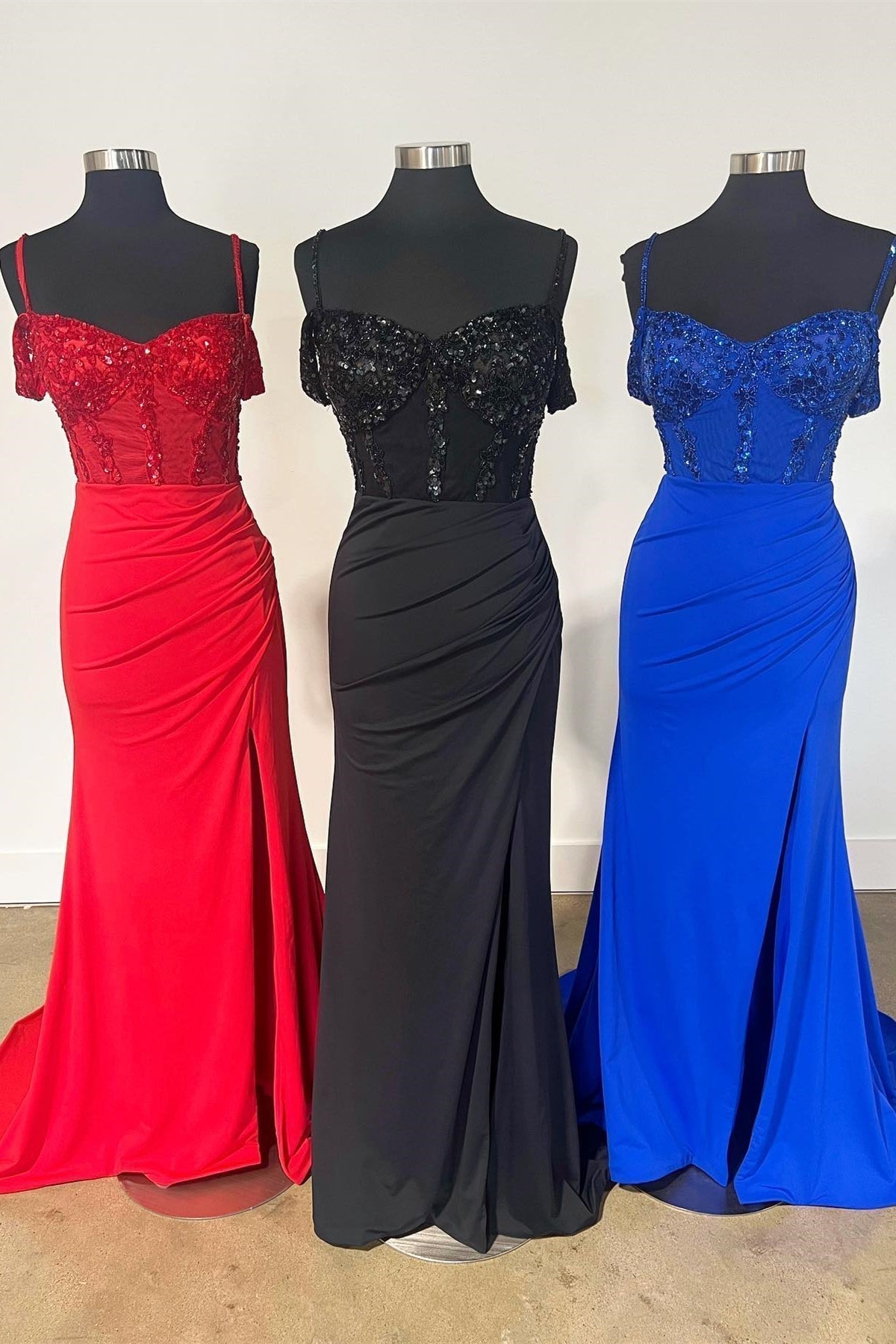 Straps Beaded Mermaid Long Formal Dress with HZ0307