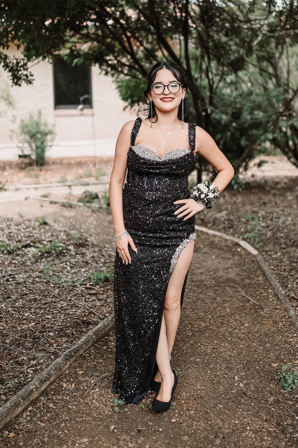 Sexy Black Sequin Tight Long Formal Dress with HZ0307